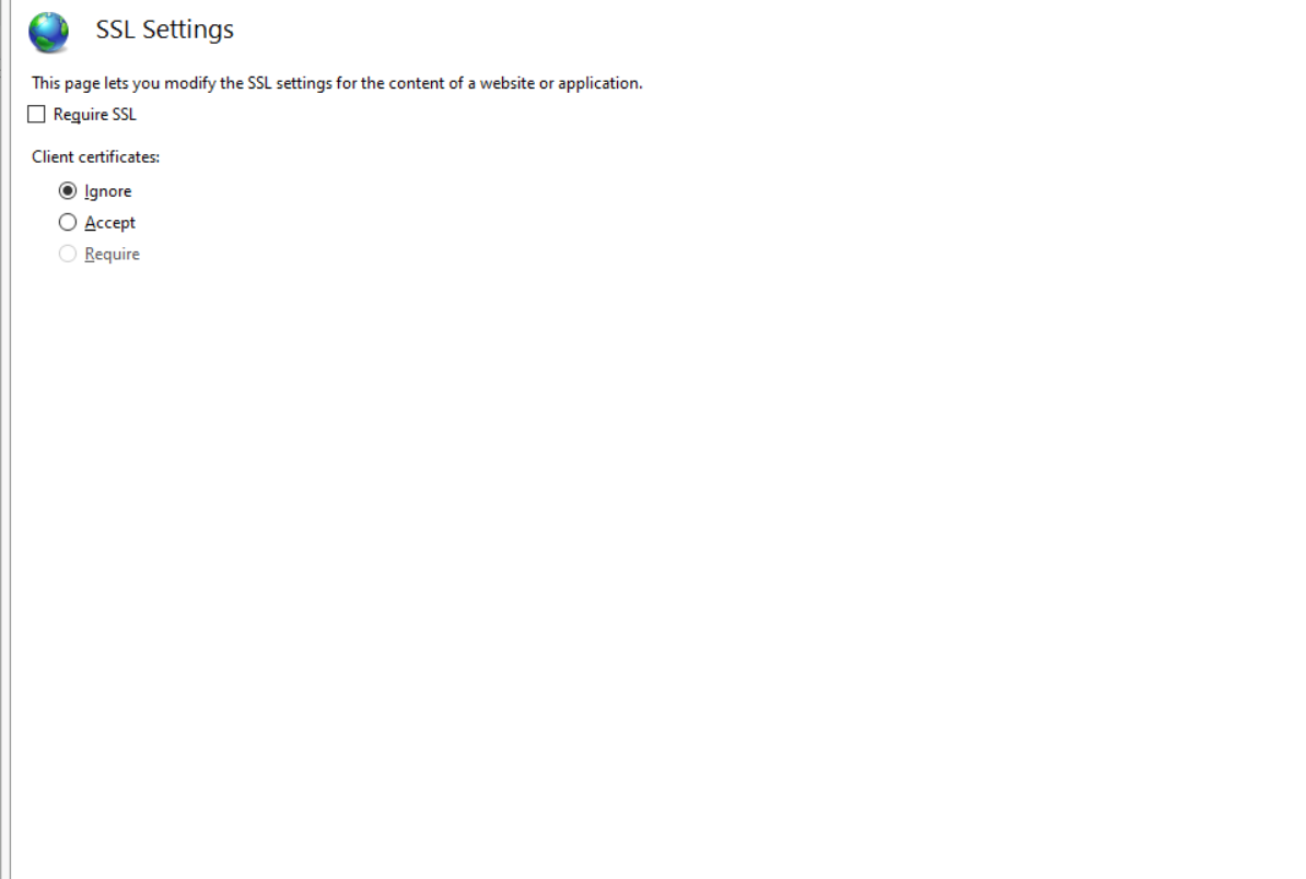SSL Setting - Not Require
